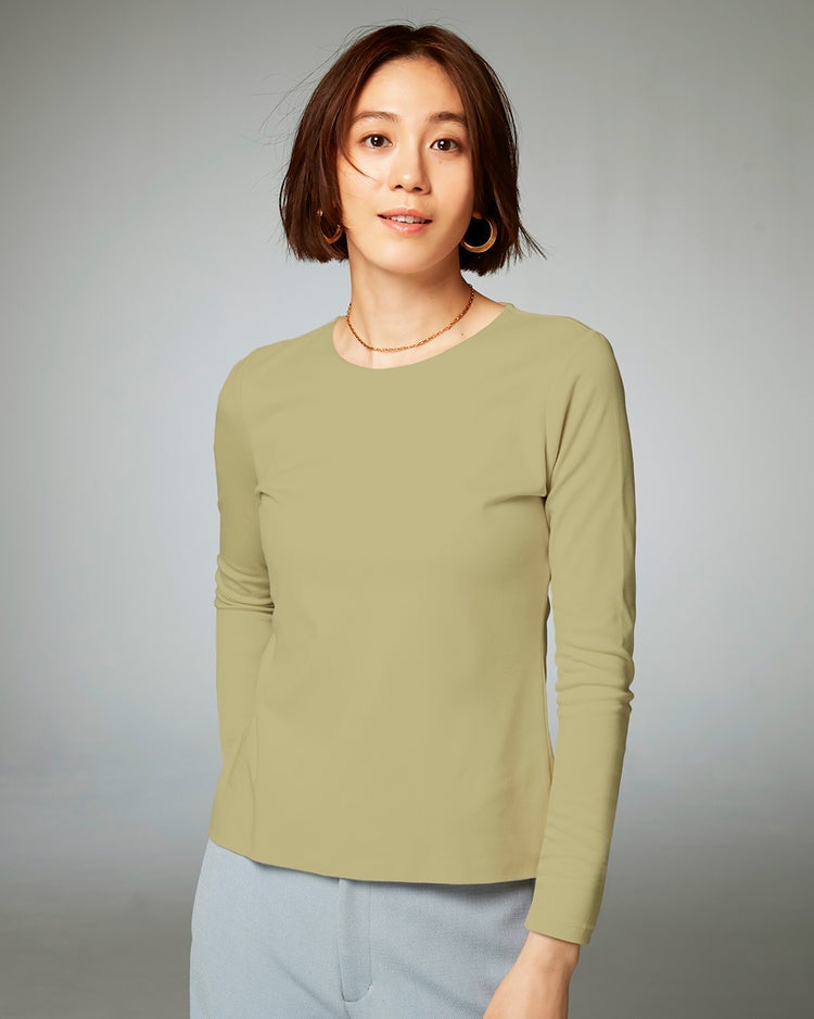 クルーネック／長袖・ドゥクラッセTシャツ 詳細画像 ピスタチオ 1
