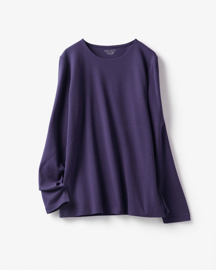 クルーネック／長袖・ドゥクラッセTシャツ 詳細画像 茄子紺 3