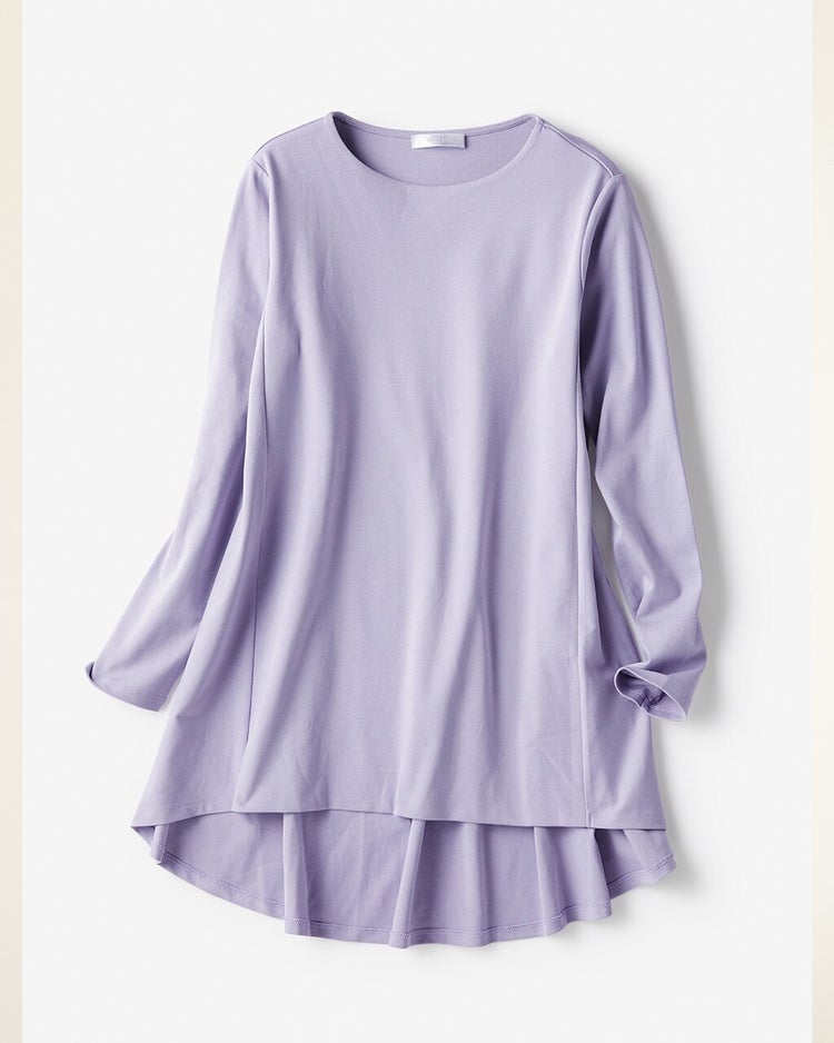 ラウンドフレア／長袖・ドゥクラッセTシャツ 詳細画像 ラベンダー 4