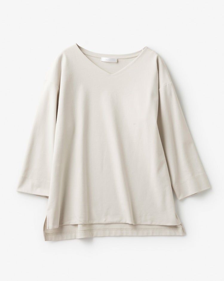 抜け感Vネック／７分袖・ドゥクラッセTシャツ 詳細画像 ライトグレー 4