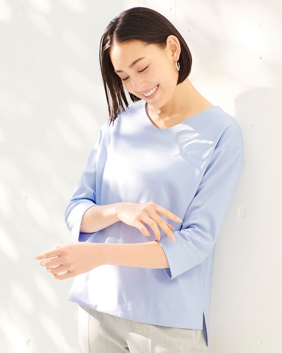 抜け感Vネック／７分袖・ドゥクラッセTシャツ