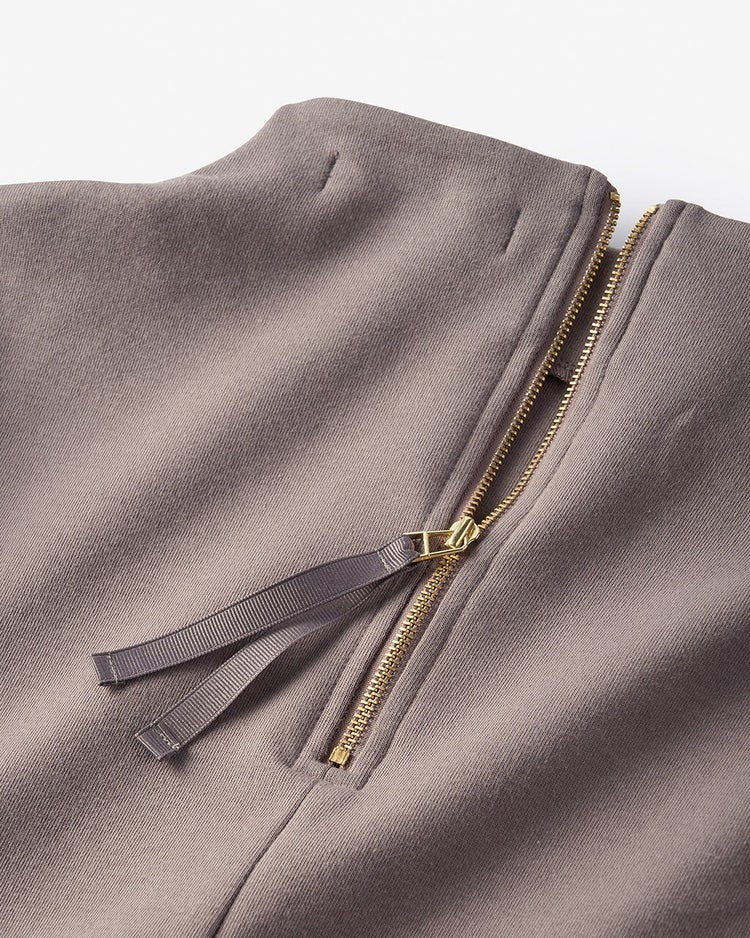 接結ストレッチ・スリットワンピース 詳細画像 モカ 3