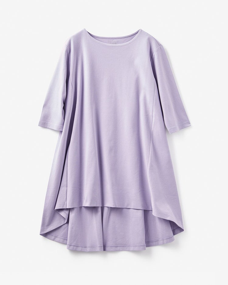 ラウンドフレア／５分袖・ドゥクラッセTシャツ 詳細画像 ラベンダー 3