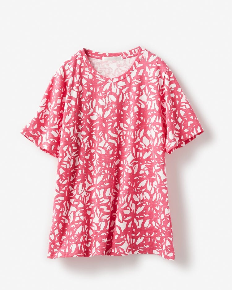 コットンスラブ・プリントTシャツ 詳細画像 フューシャピンク 1