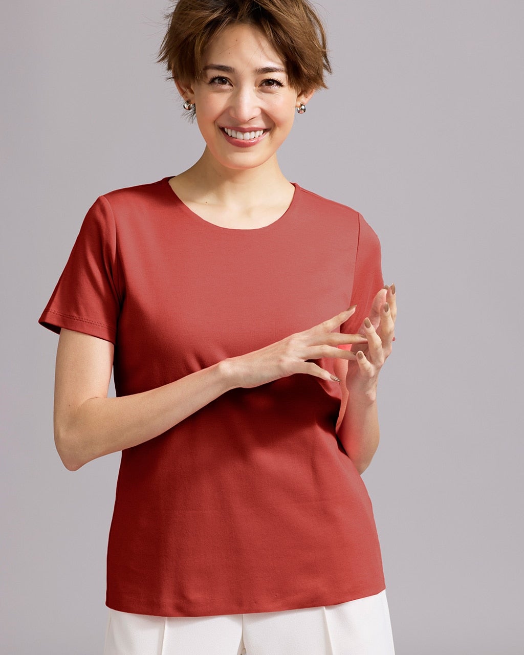 レディース Tシャツ・カットソー（レッド）一覧/40代50代からの