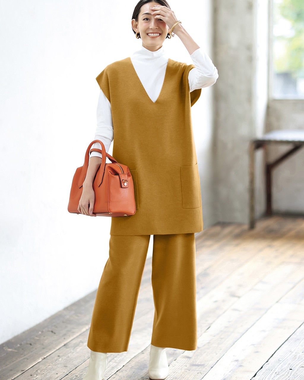 ミラノリブ・ニットベスト/40代50代からのレディース・メンズ