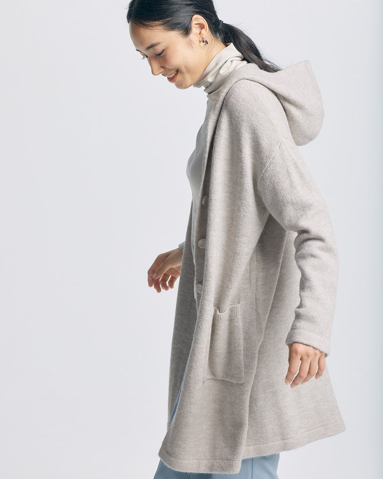 フラッフィーニット・フーディジャケット 詳細画像 グレーベージュ 2