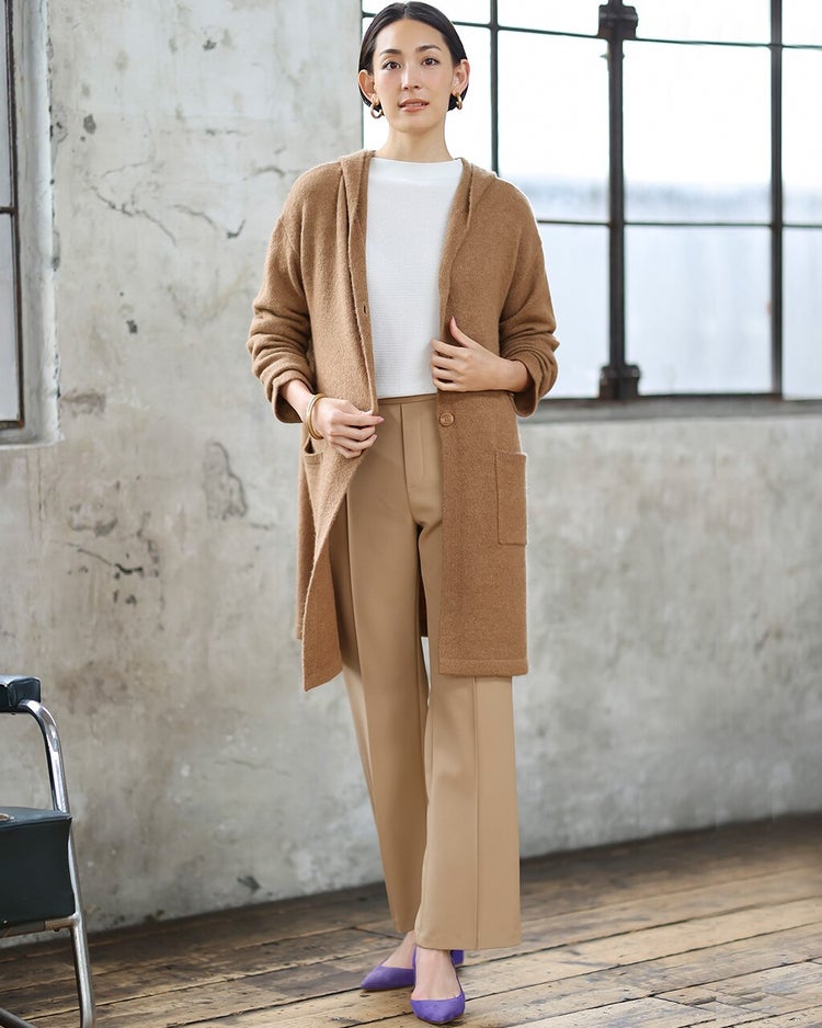 フラッフィーニット・フーディジャケット 詳細画像 キャメル 3