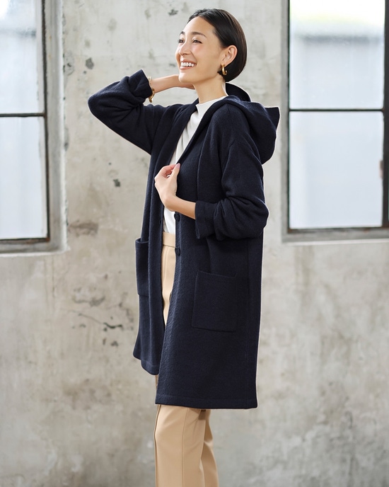 フラッフィーニット・フーディジャケット