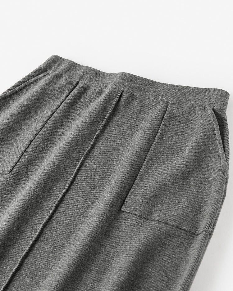 総針ハイネック・スカートセットアップ 詳細画像 チャコール 3