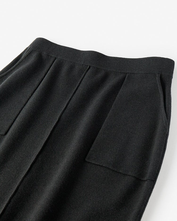 総針ハイネック・スカートセットアップ 詳細画像 ブラック 3