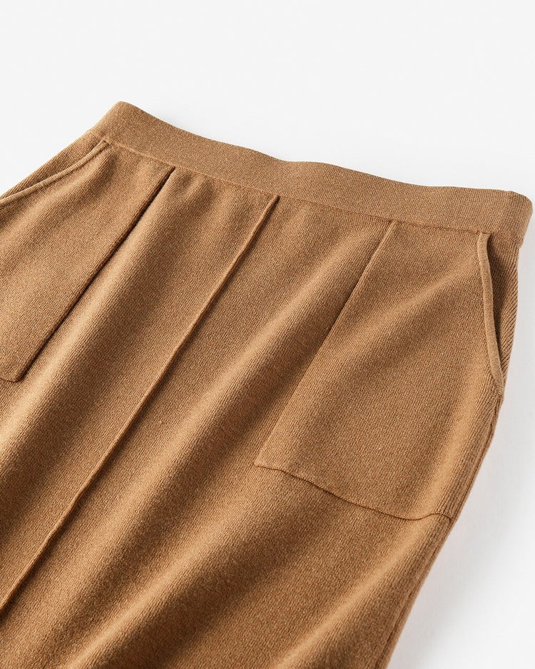 総針ハイネック・スカートセットアップ 詳細画像 キャメル 4