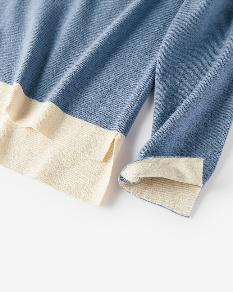 総針ハイネック・スカートセットアップ 詳細画像 ブルー・パターン 3