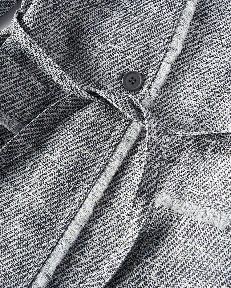 ななこ織り・ロングジャケット 詳細画像 ブラックパターン 4