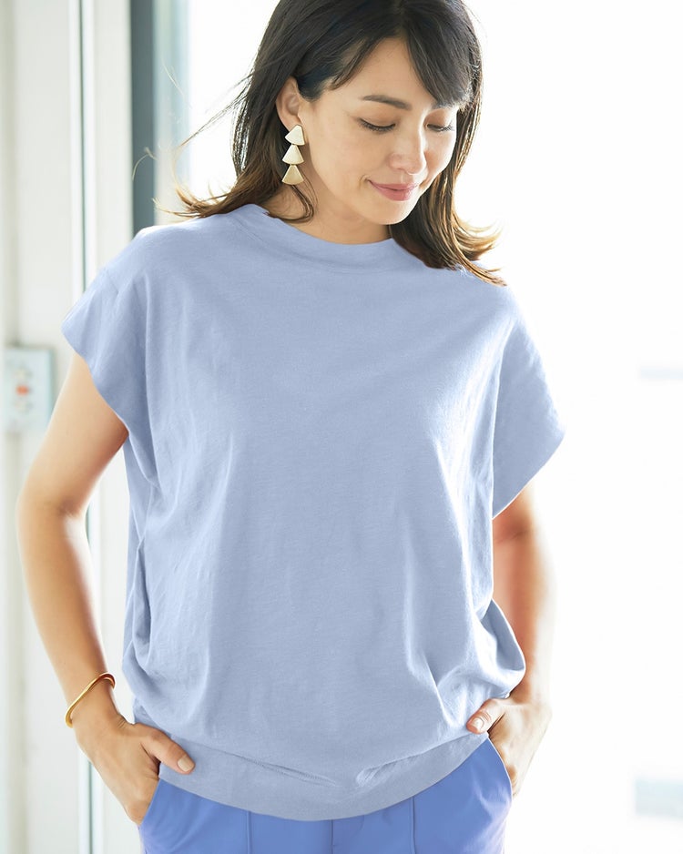 コットンスラブ・ソリッドTシャツ 詳細画像 ブルーグレー 1