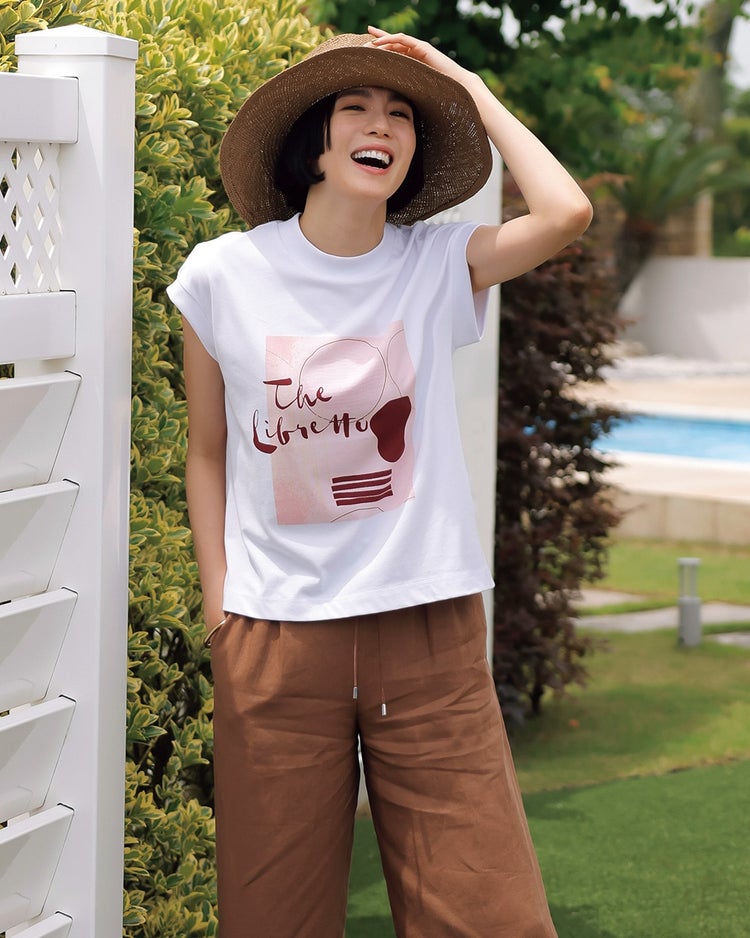 ミックスコットン・フレンチ袖Tシャツ 詳細画像 ピンク 1