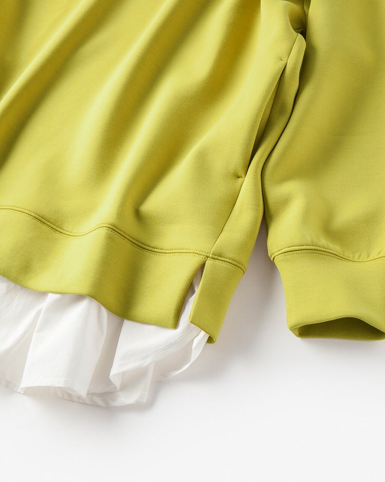 接結スムース・レイヤード風パーカー 詳細画像 イエローグリーン 3