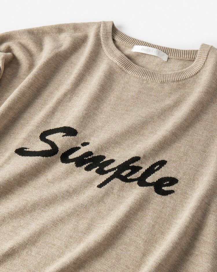 インターシャ・レタリングニット／Simple 詳細画像 ライトモカ 3