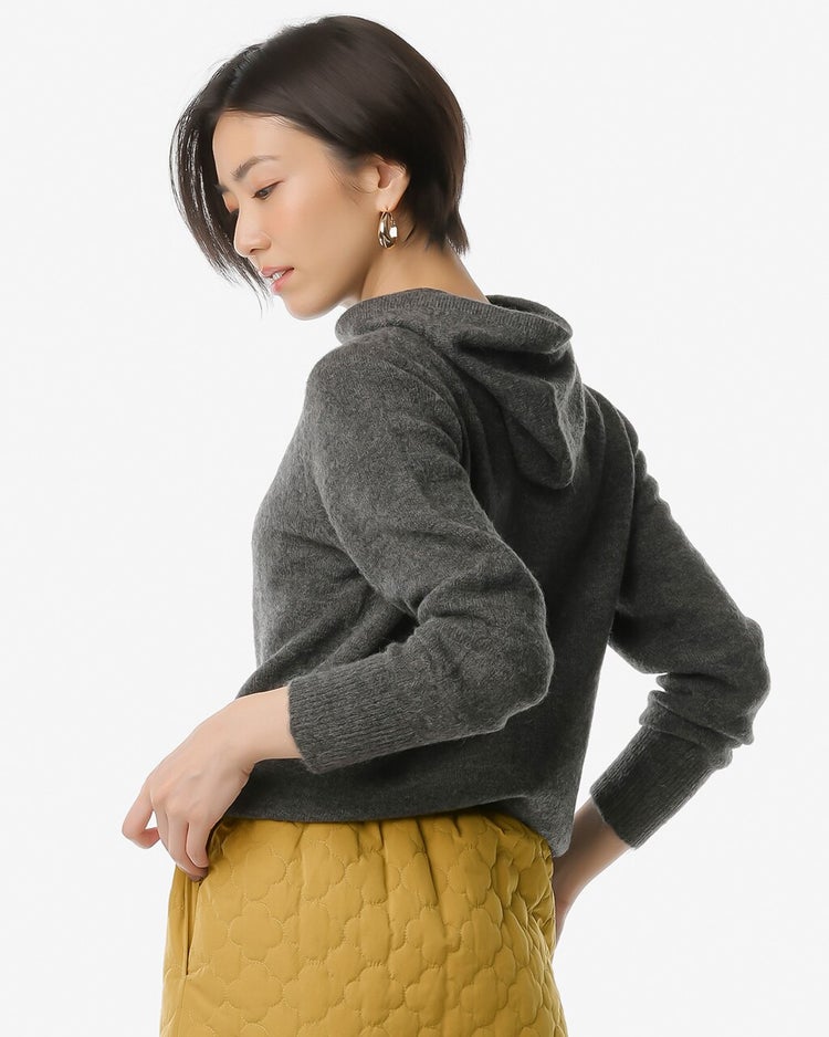 メランジカラー・パーカーニット 詳細画像 チャコール 2