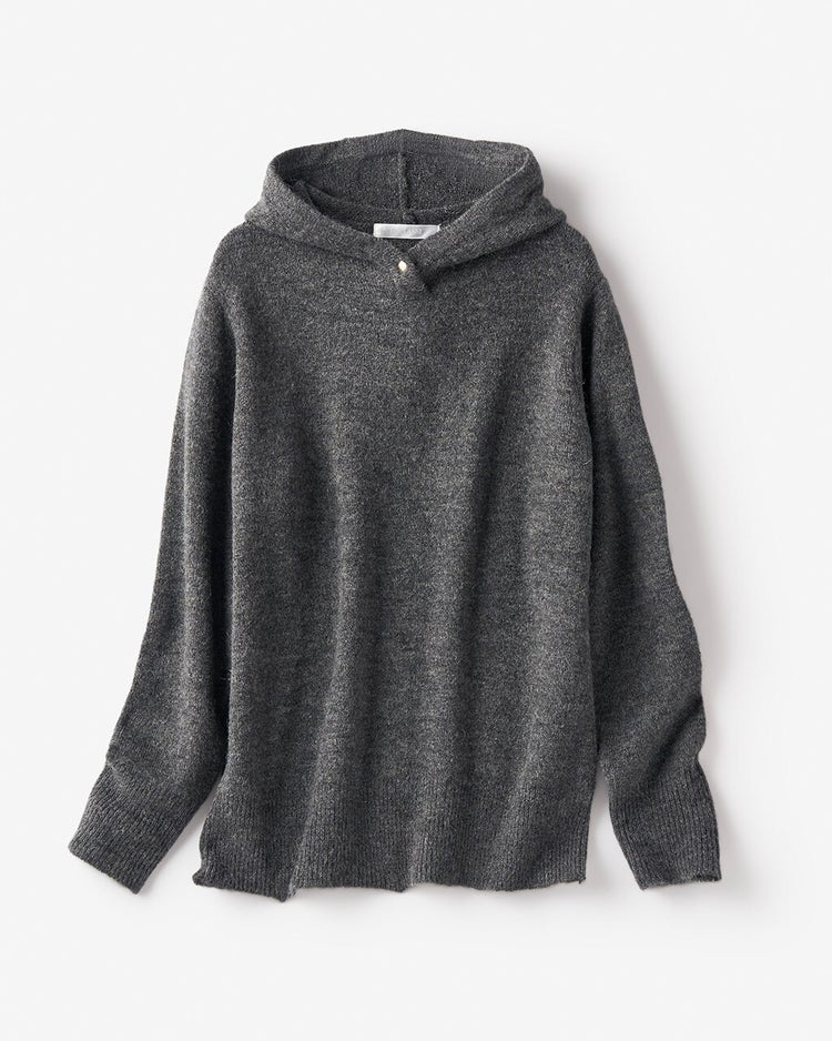 メランジカラー・パーカーニット 詳細画像 チャコール 5