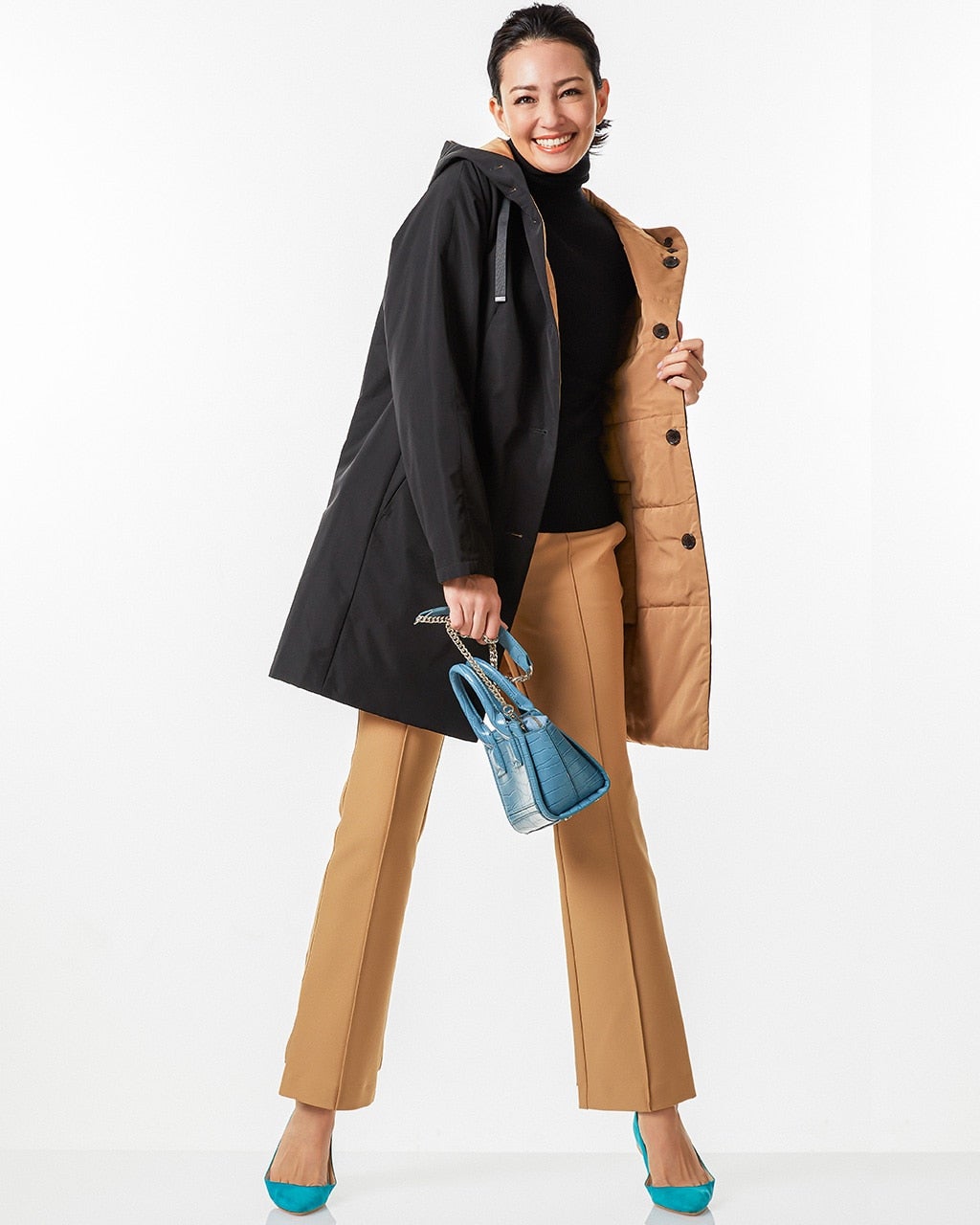 Zara Long coat WOMEN FASHION Coats Elegant Green M discount 77% 