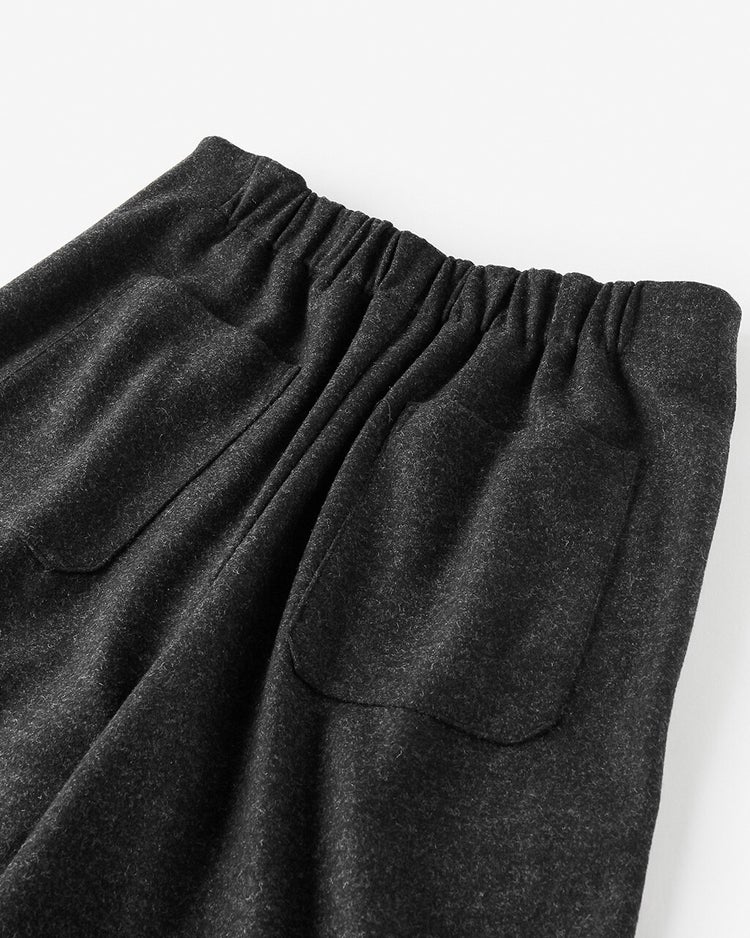 ウール混ファインニードル・ワイドパンツ 詳細画像 チャコール 5