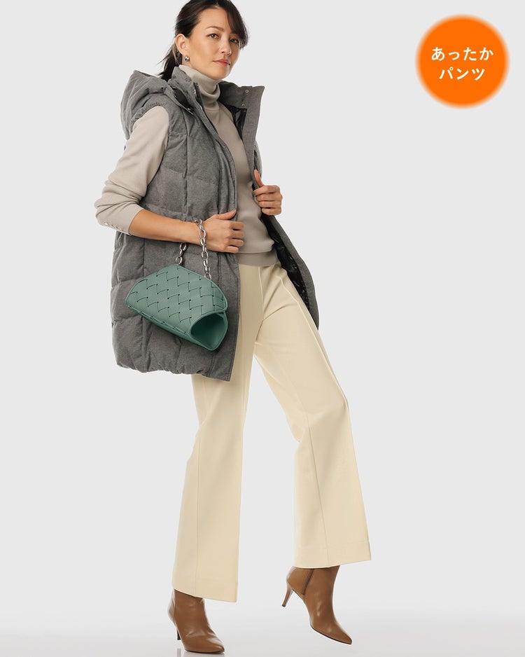 プレミアム裏起毛カルゼ・ストレートスリム 詳細画像 オフホワイト 1