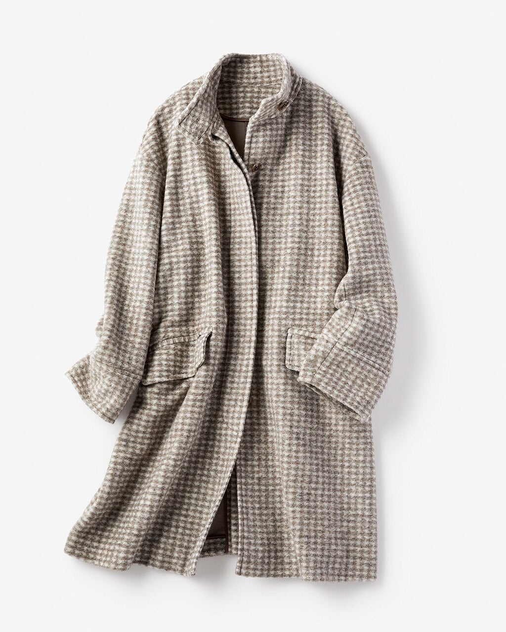 ウール混起毛ジャージー・スタンドコート/DoCLASSE