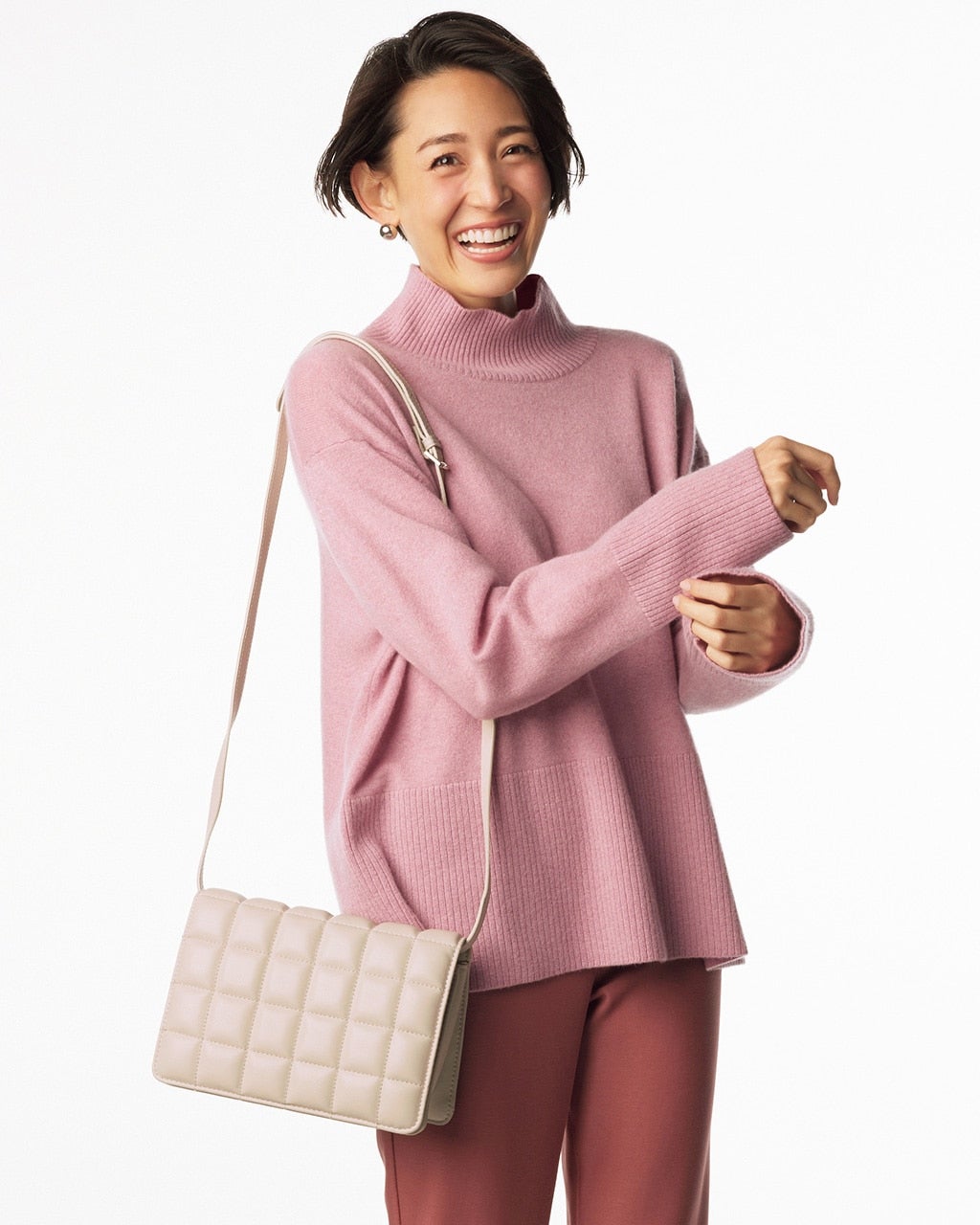 レディース タートルネック・ハイネック（ピンク）一覧/40代50代からの