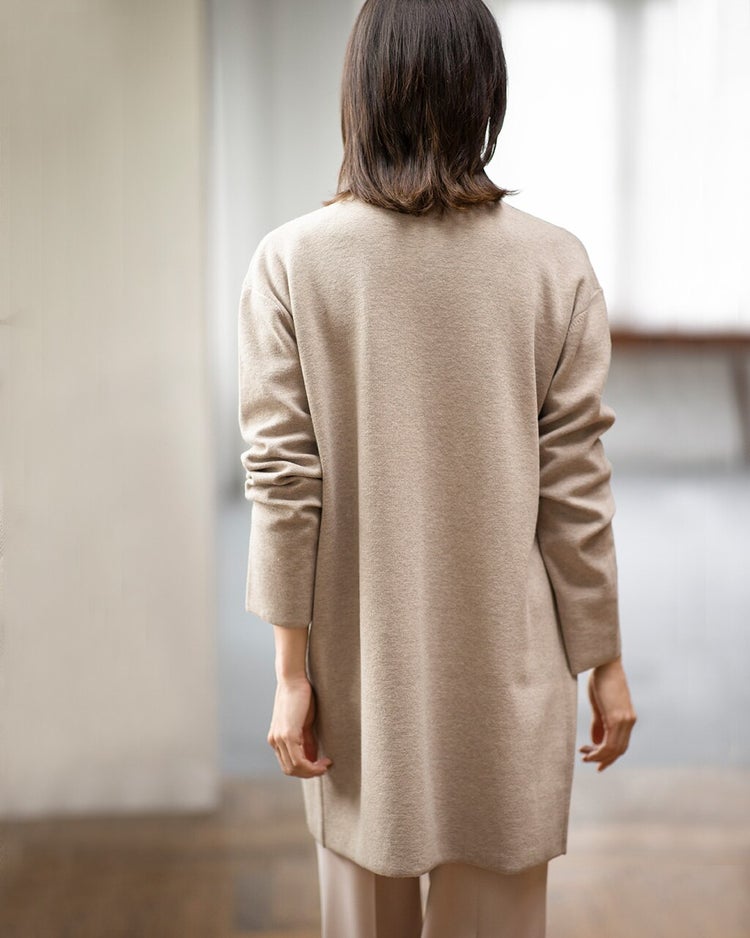 ハーフミラノ・ロングジャケットカーディガン 詳細画像 トープ 2