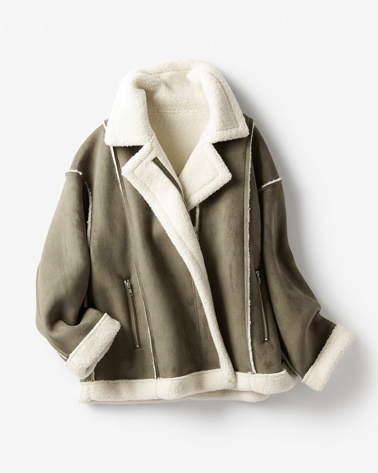 エコムートン・ライダースジャケット 詳細画像 カーキ 9