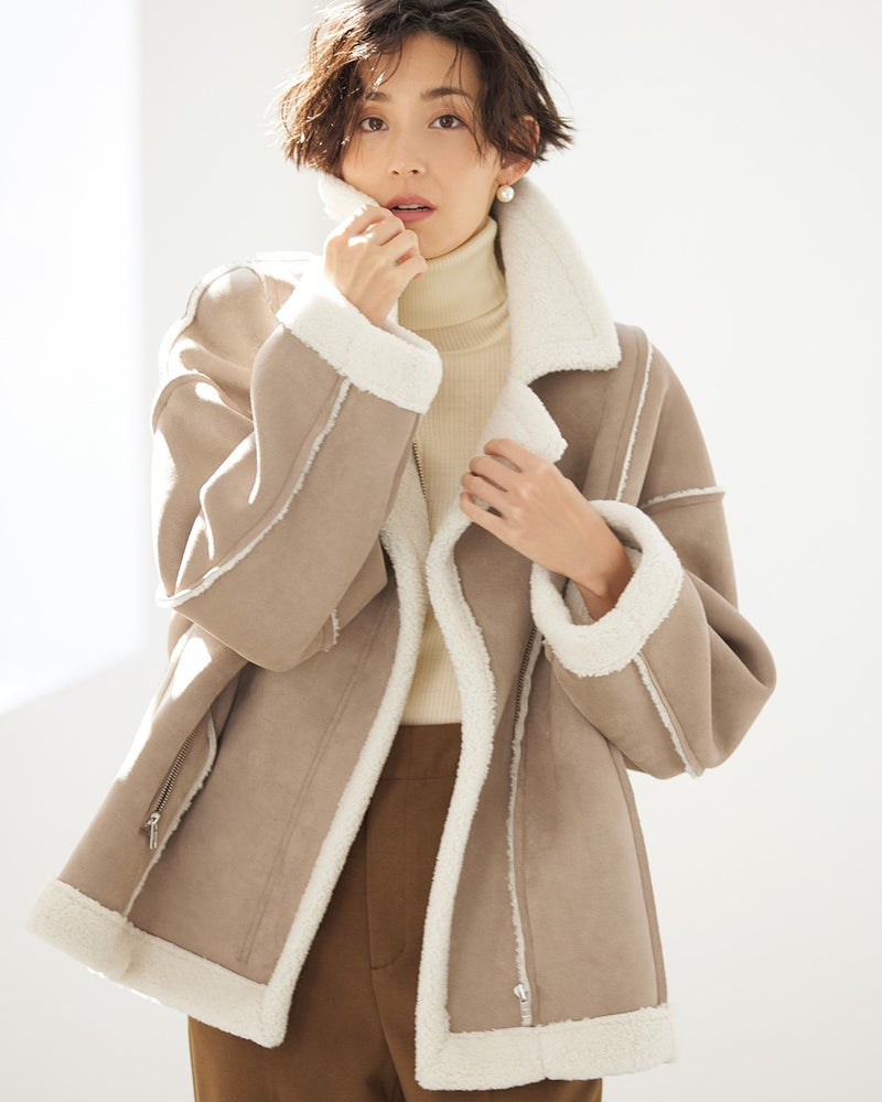JUEMI ショート ムートン ジャケット コート （Seam Tape Short Mouton 