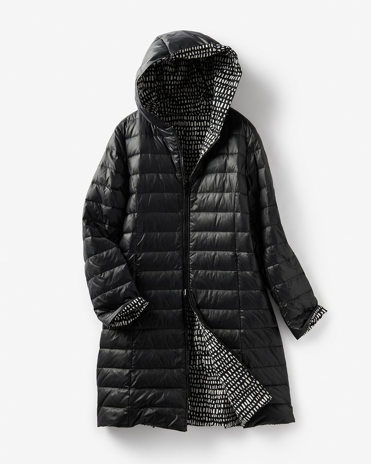 モダンリバーシブル・ジップアップダウンコート 詳細画像 ブラック 9