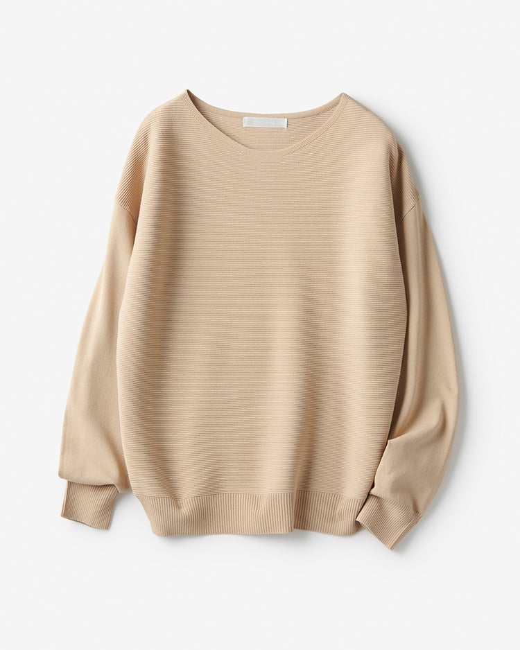 ストレッチガーター・ボートネックニット 詳細画像 ベージュ 3