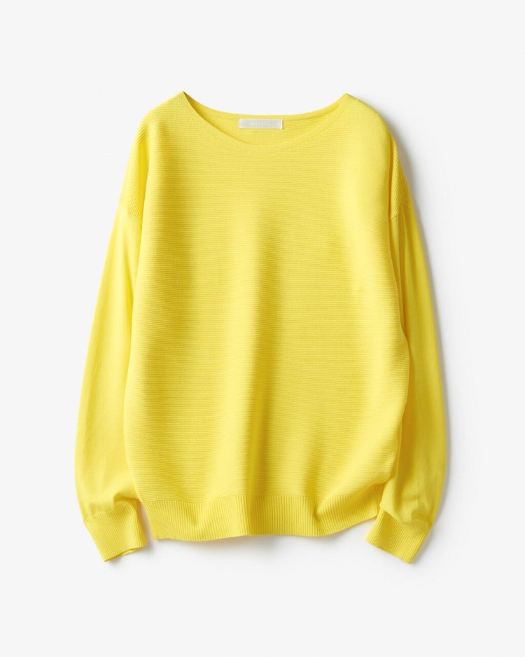 ストレッチガーター・ボートネックニット 詳細画像 イエロー 5