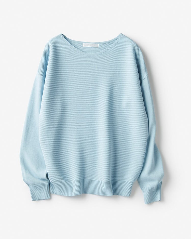 ストレッチガーター・ボートネックニット 詳細画像 ペールブルー 5