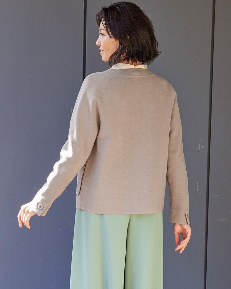 コットンミックス・ミラノリブジャケット 詳細画像 グレーベージュ 3