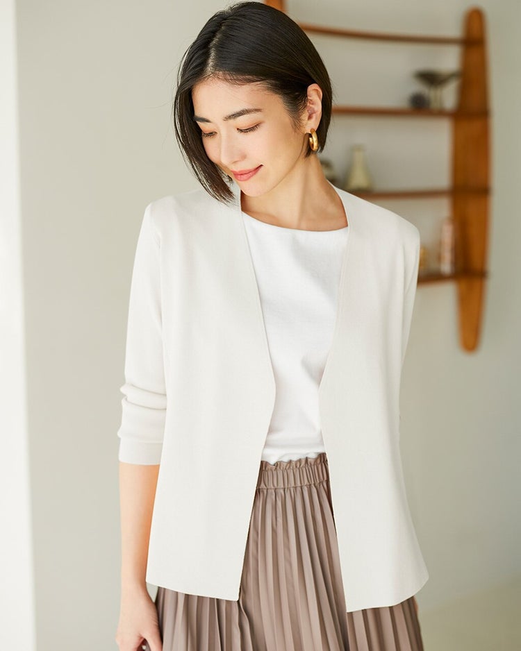 UVニット・ペプラムジャケットカーディガン 詳細画像 ホワイト 1