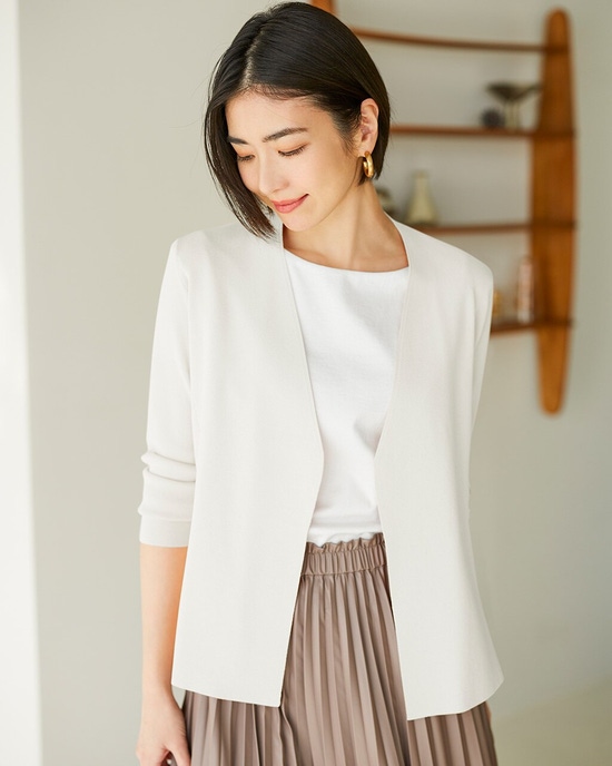 UVニット・ペプラムジャケットカーディガン