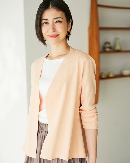 UVニット・ペプラムジャケットカーディガン