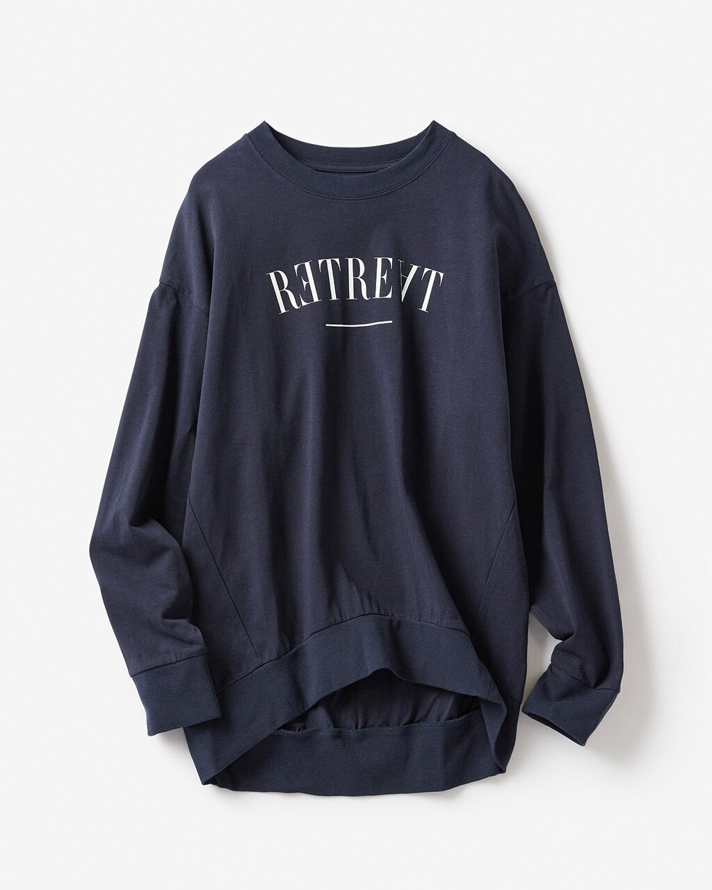 天竺コットン・ロゴプリント長袖Tシャツ/40代50代からのレディース 