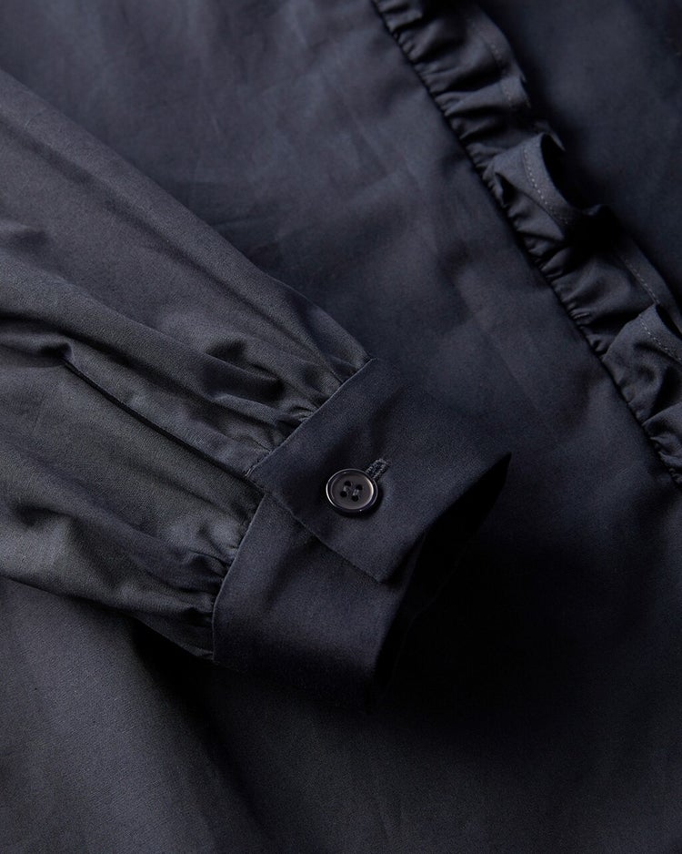 タイプライター・フリルトリムブラウス 詳細画像 ミッドナイトブルー 3