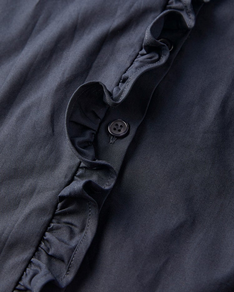 タイプライター・フリルトリムブラウス 詳細画像 ミッドナイトブルー 4