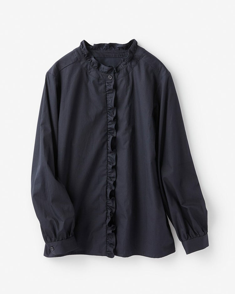 タイプライター・フリルトリムブラウス 詳細画像 ミッドナイトブルー 6