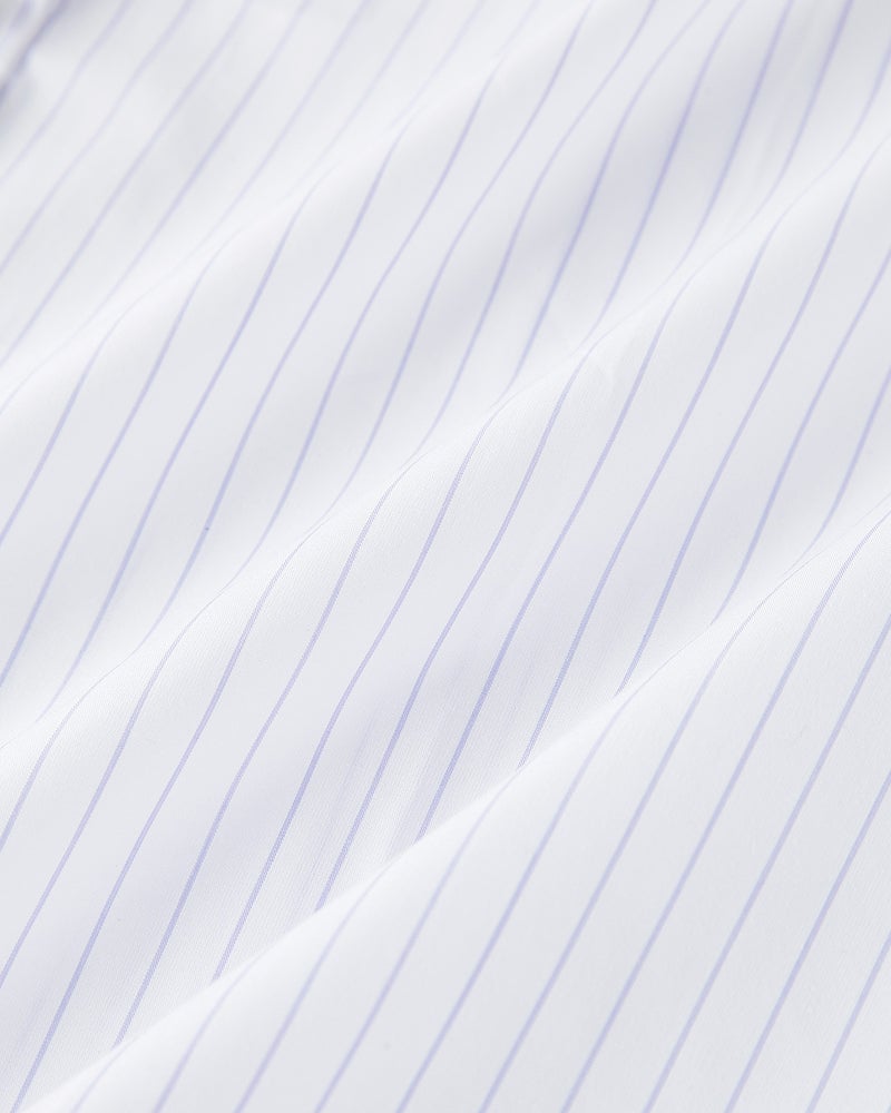 高密度コットン・パール風ボタンロングシャツ 詳細画像 ストライプ 7