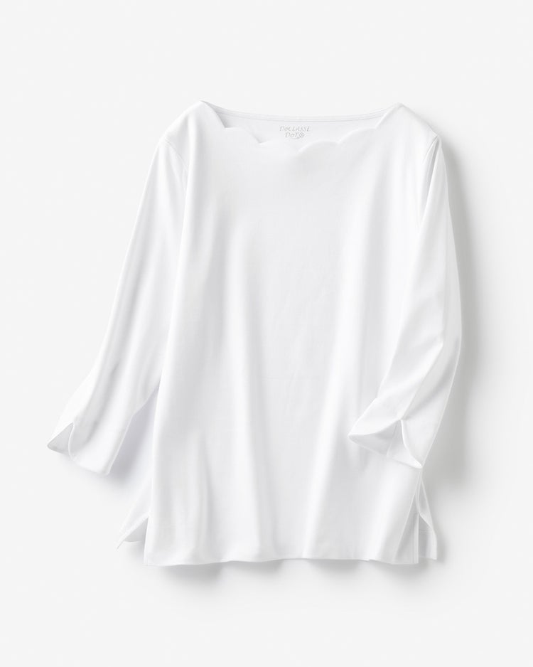 スカラップ／7分袖・ドゥクラッセTシャツ 詳細画像 ホワイト 5