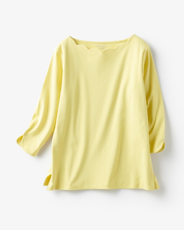 スカラップ／7分袖・ドゥクラッセTシャツ 詳細画像 ペールイエロー 5