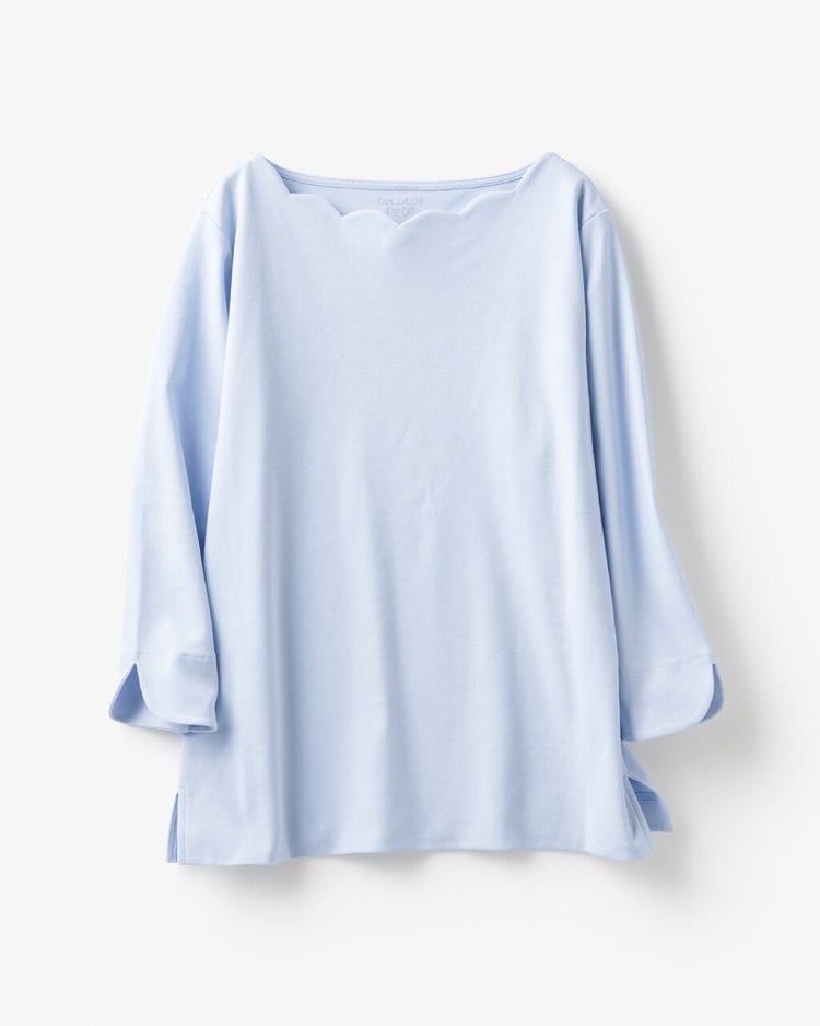 スカラップ／7分袖・ドゥクラッセTシャツ 詳細画像 ペールブルー 6
