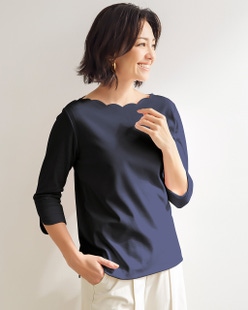 スカラップ／7分袖・ドゥクラッセTシャツ