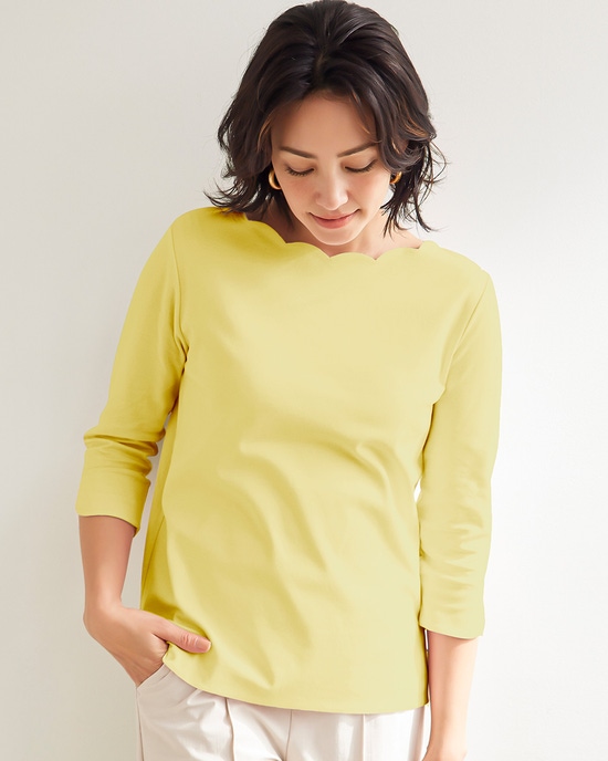 スカラップ／7分袖・ドゥクラッセTシャツ